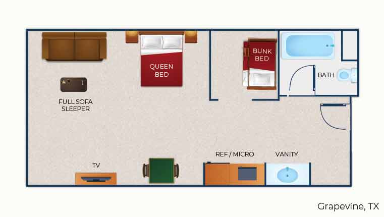 The floor plan for the KidKamp Suite